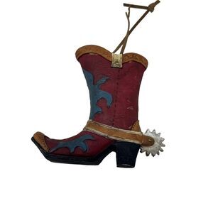 Country Western‎ Cowboy Boot Christmas Ornament Spurs Wooden